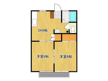 ピアハイツMK(2DK/2階)の間取り写真