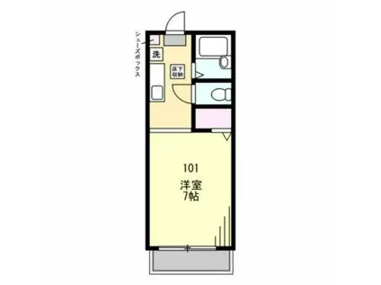 メゾン・ド・ミモザ(1K/1階)の間取り写真