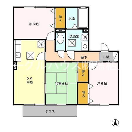 パルマローザ(3LDK/1階)の間取り写真