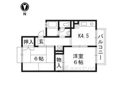 セジュール辻井(2DK/1階)の間取り写真