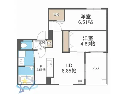 ZERO MAISON S5(2LDK/1階)の間取り写真