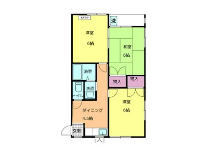 レジデンス波岡(3DK/1階)の間取り写真