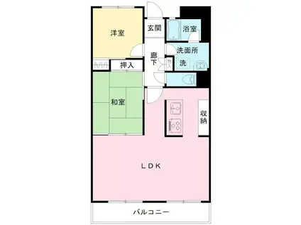 ホワイトハウス(2LDK/3階)の間取り写真