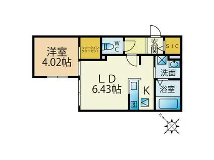 プレドニア琴似(1LDK/2階)の間取り写真