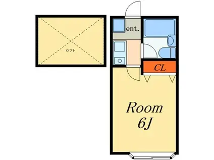 ニューハイツ市川南(1K/2階)の間取り写真