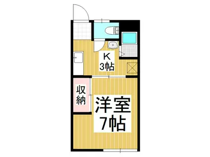 旭ハイツ(1K/2階)の間取り写真