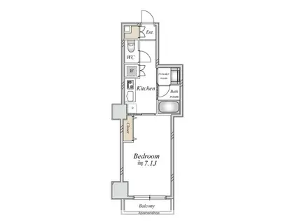 クラシアム飯田橋(1K/1階)の間取り写真