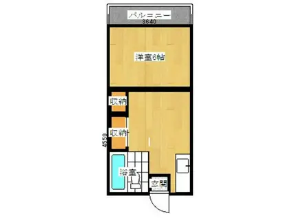 崎村ビル(1DK/2階)の間取り写真