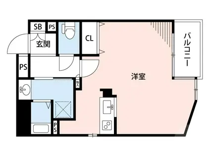 アクティス長野東(ワンルーム/4階)の間取り写真