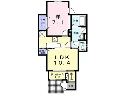 シャルマンフルールI(1LDK/1階)の間取り写真