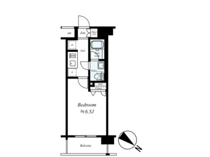 プレール・ドゥーク東京CANAL(1K/4階)の間取り写真