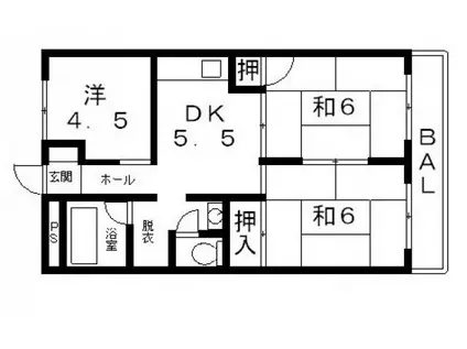 森田コーポラス(3DK/3階)の間取り写真