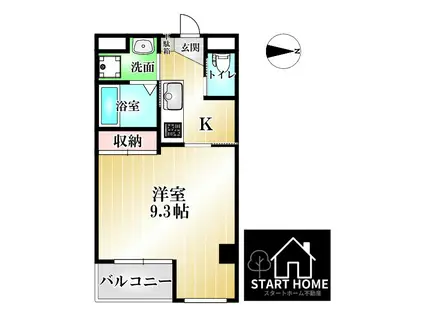 キアーズII(1K/2階)の間取り写真