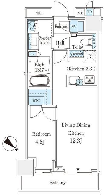 MID TOWER GRAND(1LDK/11階)の間取り写真