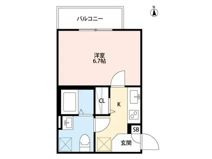 ロータスツカグチワン(1K/3階)の間取り写真