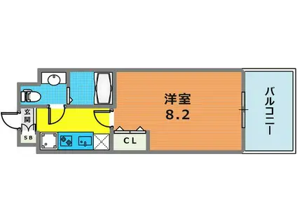 アプリーレ神戸元町(1K/5階)の間取り写真