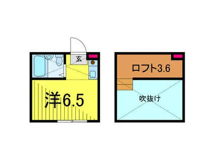 MDM金町 イースト(ワンルーム/1階)の間取り写真