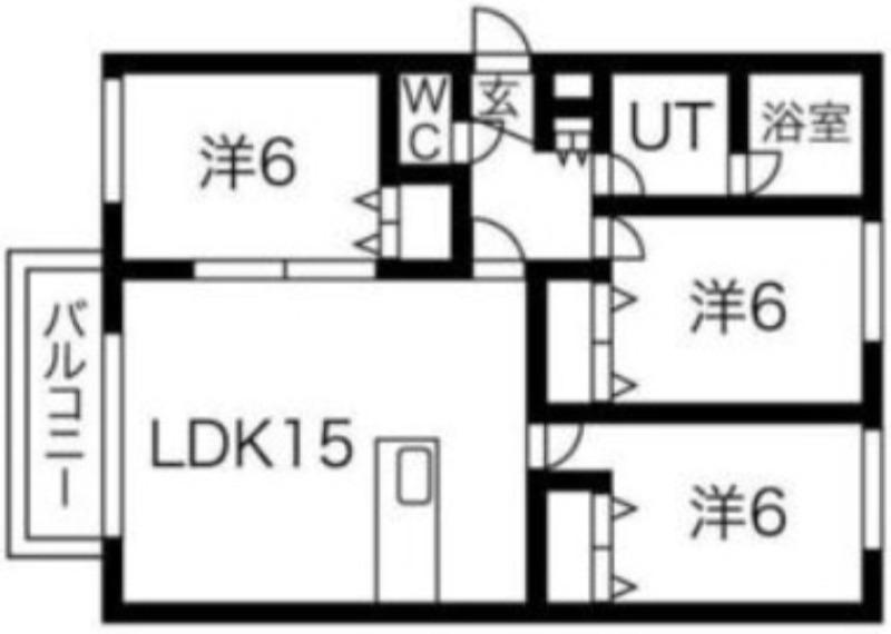 ヴァンベール山の手(3LDK/2階)の間取り写真
