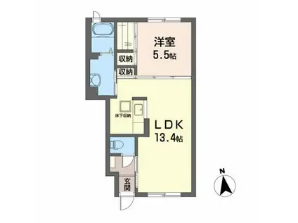 メゾン・S(1LDK/1階)の間取り写真