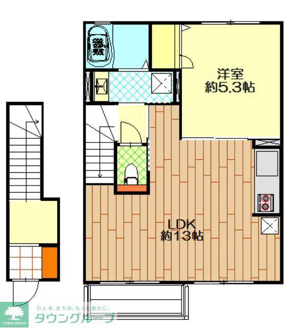 アステール(1LDK/2階)の間取り写真