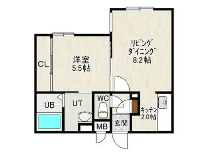 EFFORT NANGO(1LDK/4階)の間取り写真