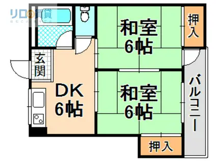 エス・テラス伊丹(2DK/1階)の間取り写真