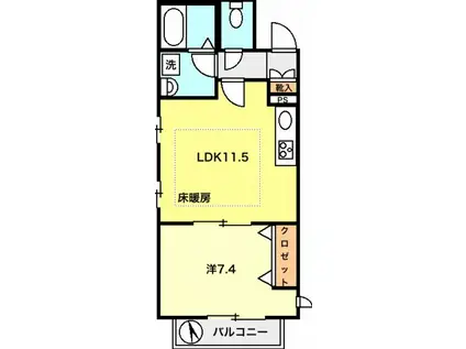 SHA MAISON SOLEIL(1LDK/2階)の間取り写真