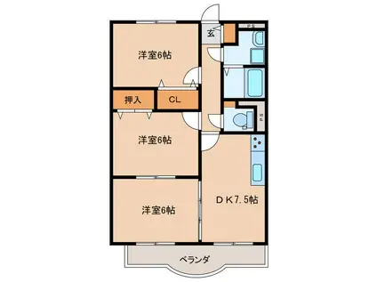 アフロディーテ(3LDK/3階)の間取り写真