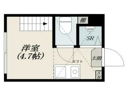 アレンデール西落合(ワンルーム/2階)の間取り写真