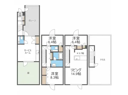 THE TERRACE 宮の森(3SLDK/3階)の間取り写真