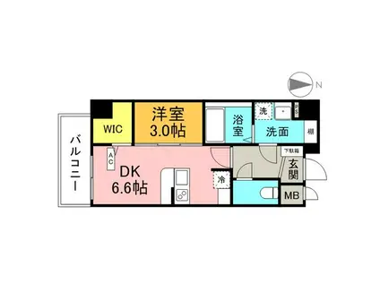 アーチレジデンス名駅北(1LDK/7階)の間取り写真