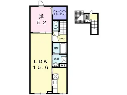 アルフート(1LDK/2階)の間取り写真
