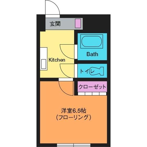 ボンメゾン本厚木(1K/7階)の間取り写真