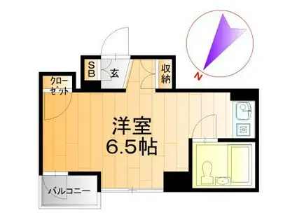 モンテビスタ(ワンルーム/4階)の間取り写真