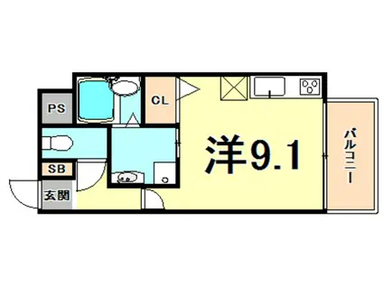 ARPEGGIO三宮(ワンルーム/3階)の間取り写真