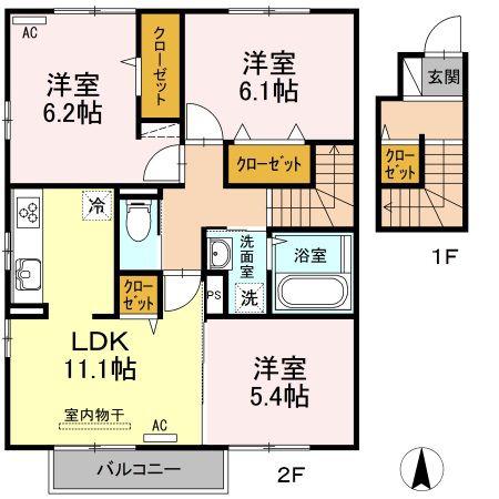 フォレスト(3LDK/2階)の間取り写真