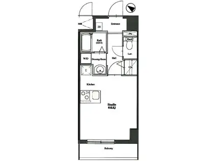 FORTIS水天宮前(ワンルーム/4階)の間取り写真