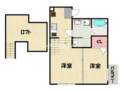 春町3丁目アパート(2K/1階)の間取り写真