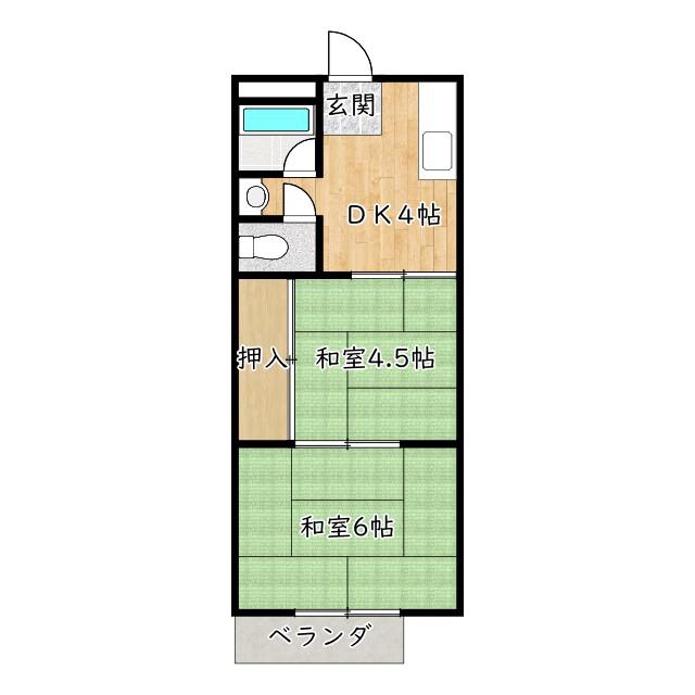 ハイツ高倉台(2DK/2階)の間取り写真