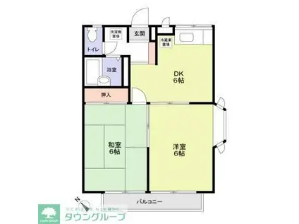 グランローゼ御仲井(2DK/2階)の間取り写真