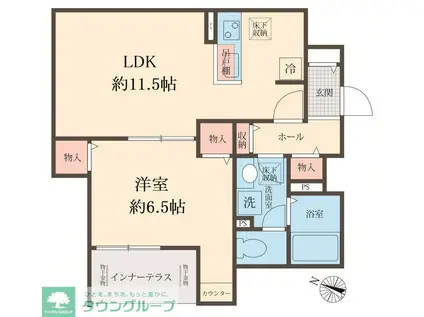 スマイル K(1LDK/1階)の間取り写真