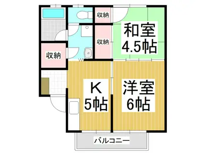 ハイツ丸山(2K/2階)の間取り写真