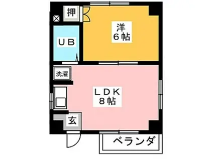 エクセル名商(1LDK/2階)の間取り写真