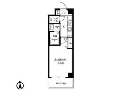 ライスフィールド(1K/2階)の間取り写真