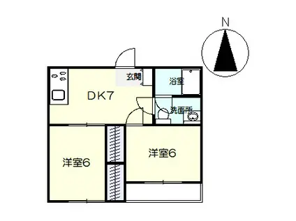 サンフラワーコーポ(2DK/1階)の間取り写真