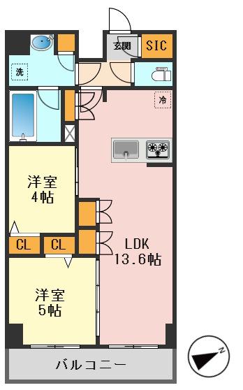 アーバンパーク船堀II(2LDK/5階)の間取り写真