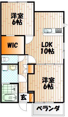 プレミアージュ緑ヶ丘II(2LDK/3階)の間取り写真