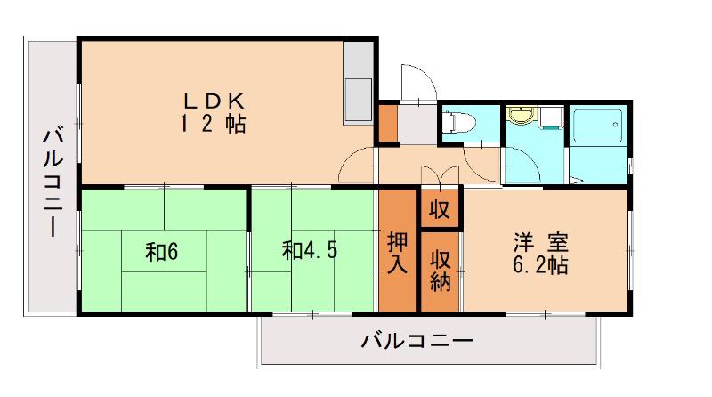ファミール香椎II(3LDK/2階)の間取り写真