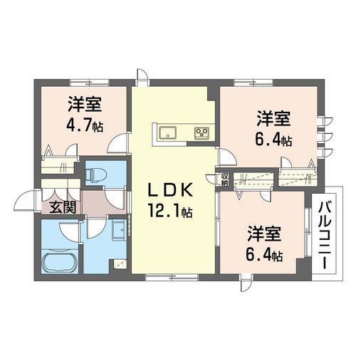シャーメゾン ウ フトゥール(3LDK/3階)の間取り写真