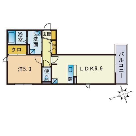 D-ROOM南庄 弐番館(1LDK/3階)の間取り写真